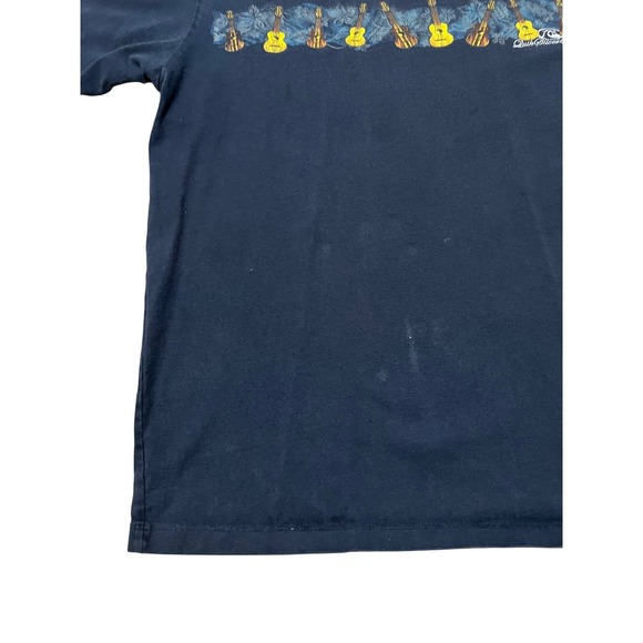 Quiksilver Edition Aloha Band Mens XL T-Shirt Navy Blue Ukulele Guitar Graphic - Picture 3 of 12